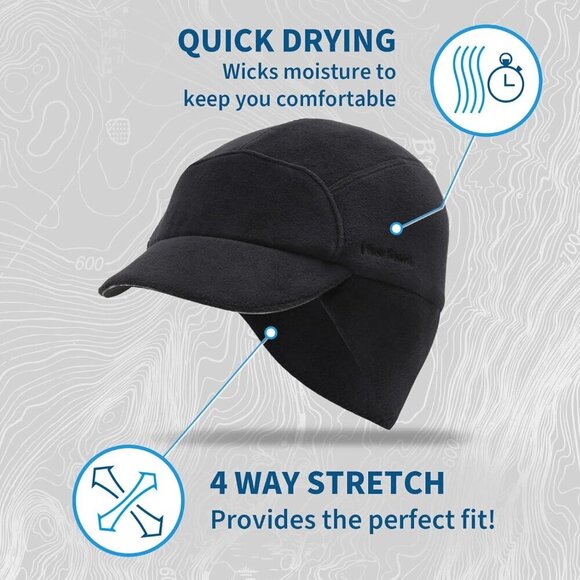 Women\'s Black 2-pack Trailblazer Reflective Fleece Ponytail Hole Winter Hats main image 5